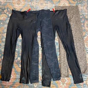 SPANX bundle of 4 leggings - camo, faux leather, moto, cheetah